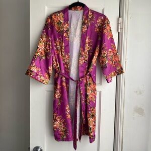 Floral Purple Kimono Robe